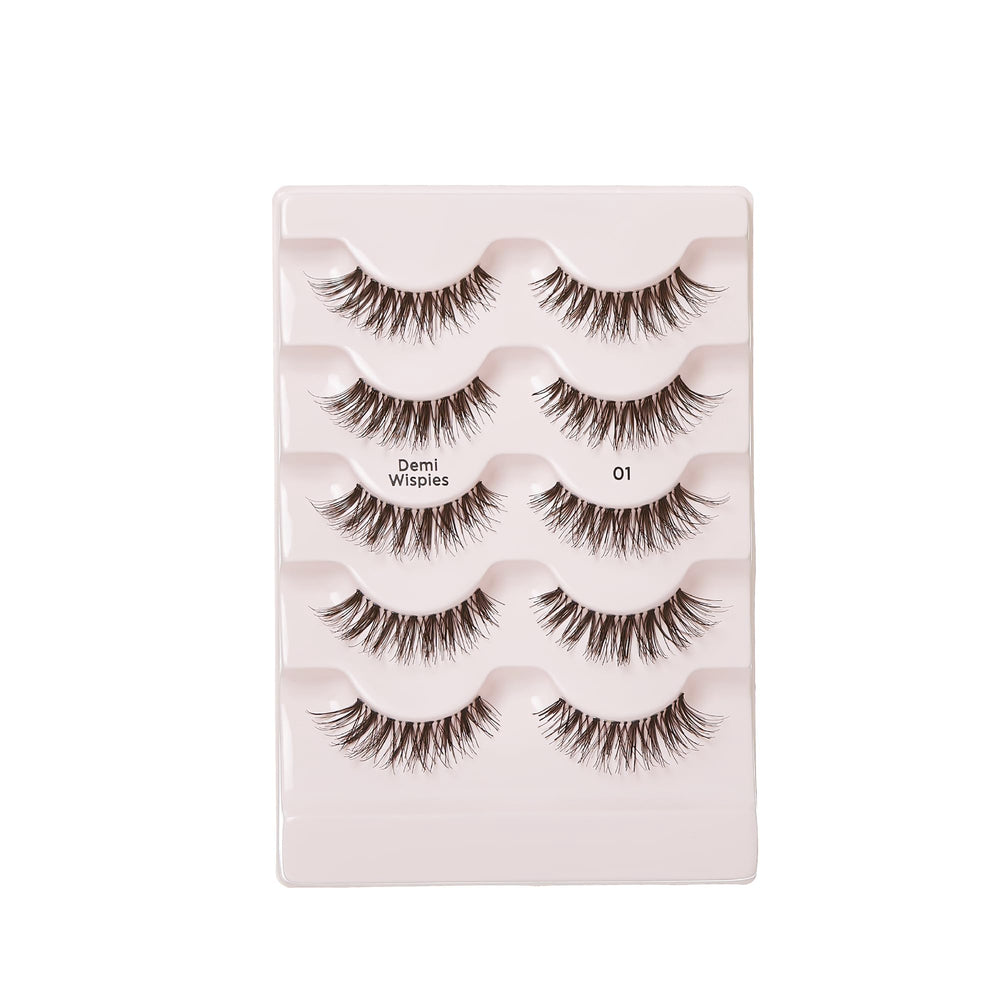 iENVY lashes next to a ruler showing demi length and trim-to-fit convenience benefit