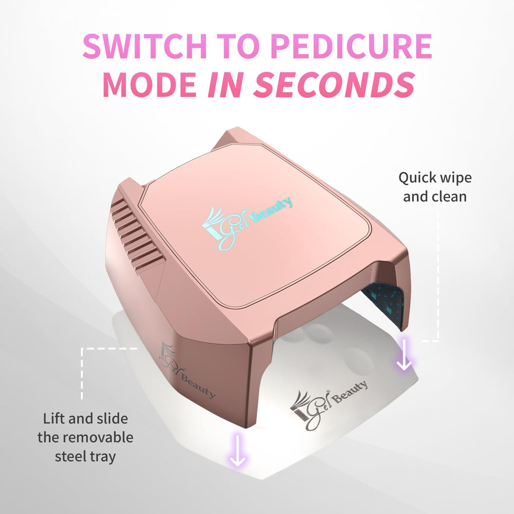 iGel Beauty battery size comparison illustrating 5200 mAh cordless run-time benefit