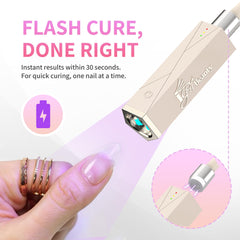 iGel Beauty PRO-X Mini detached lamp head highlighting portability and easy packing benefit