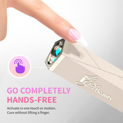iGel Beauty PRO-X Mini in use with hands-free sensor activating for fast, convenient curing