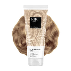 IGK front packaging showing product name and beachy blonde benefit