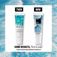 IGK beach club cream texture closeup demonstrating lightweight spreadability