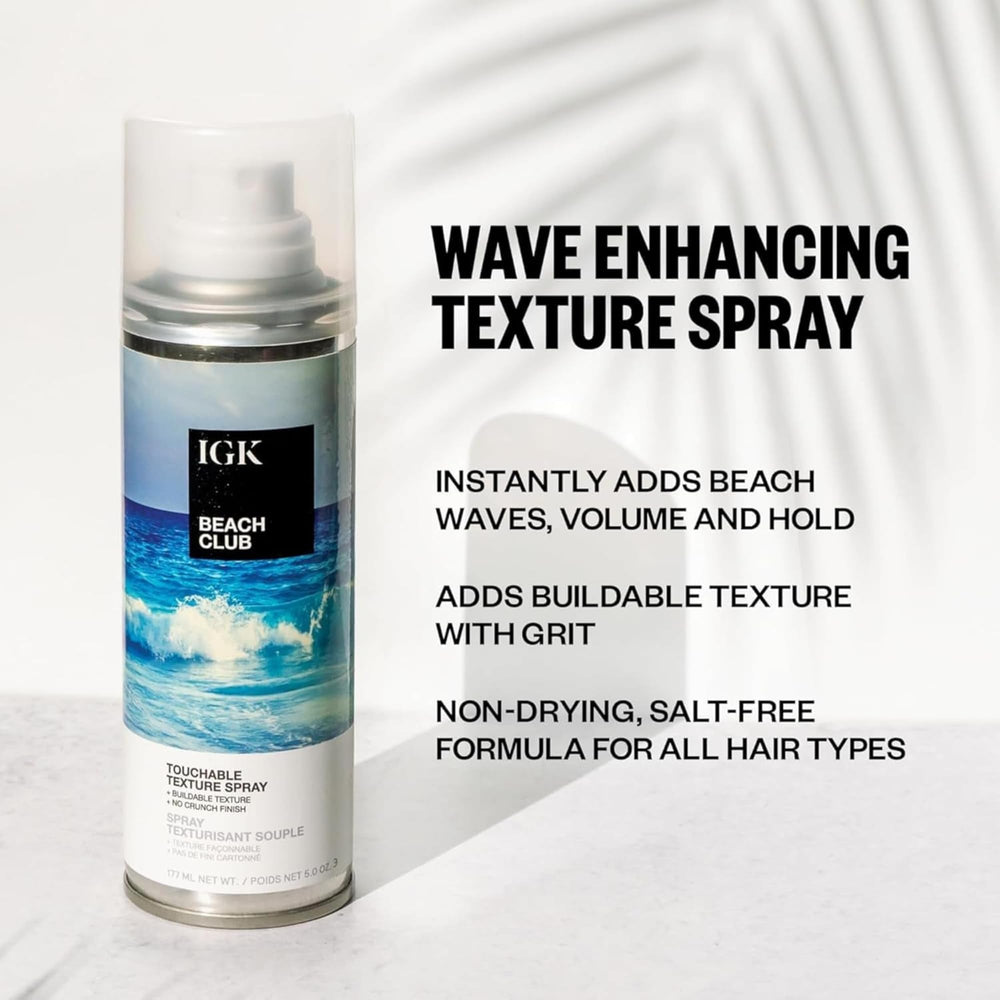 IGK spray action mid-air showing fine mist, even product distribution benefit