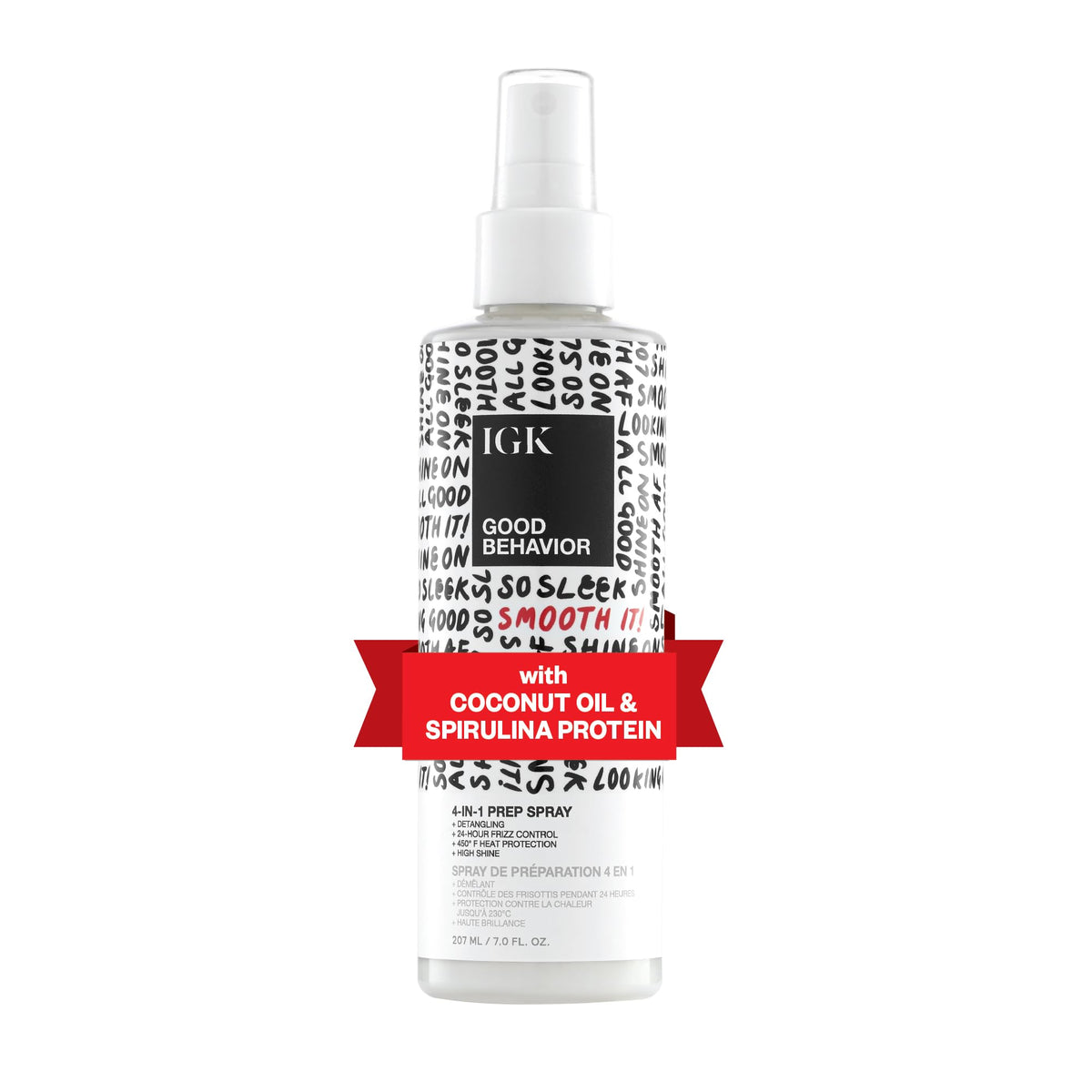 IGK bottle front packaging showing product benefits and branding