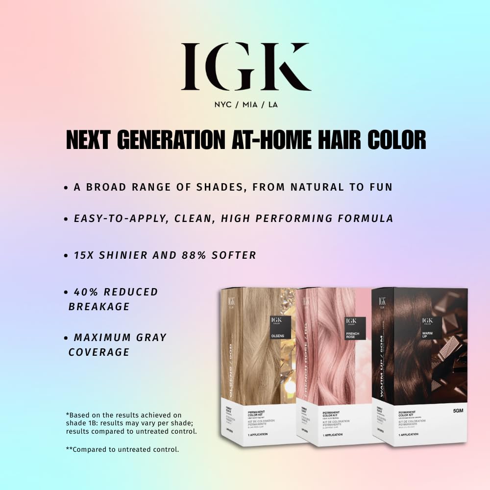IGK product label and directions detail emphasizing clear instructions for reliable results
