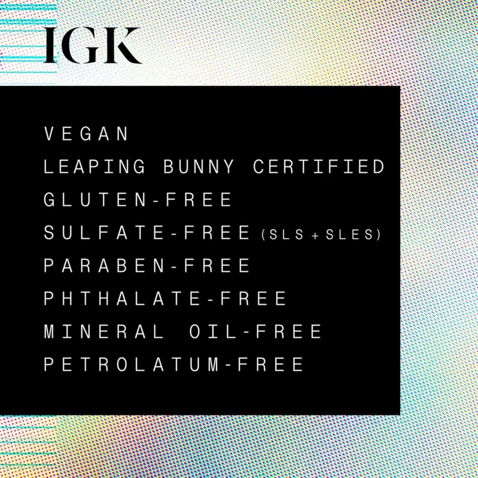 IGK packaging detail cap showing secure closure and travel safety