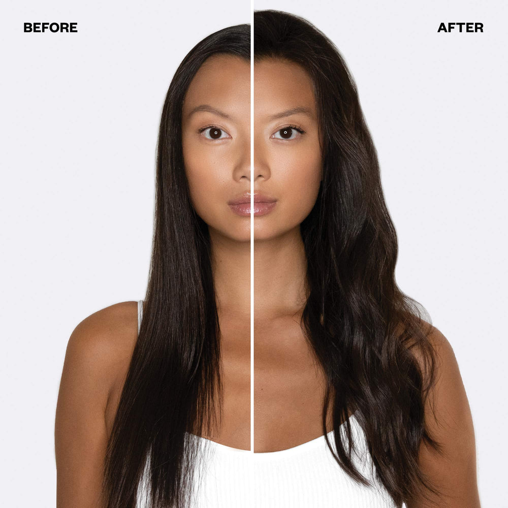 IGK bottle in styling scene illustrating salon-finish volume at home
