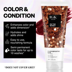 IGK being applied to damp hair for even copper tone deposit benefit