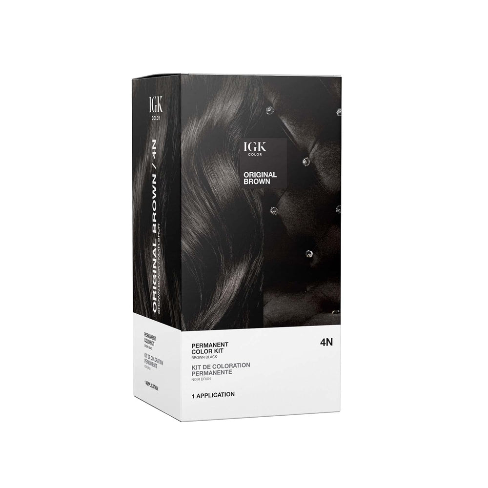IGK box front showing Original Brown 4N and professional packaging benefit shine