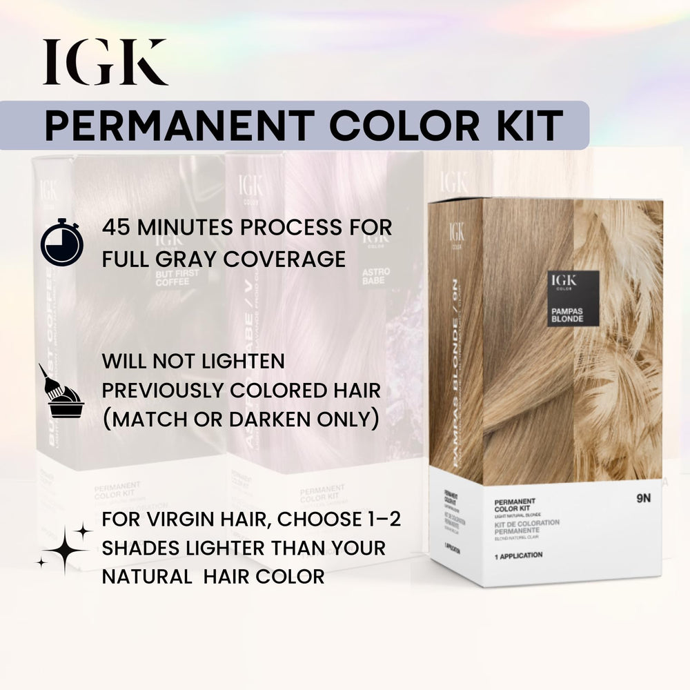 IGK root touch-up demonstration on a model showing seamless gray coverage