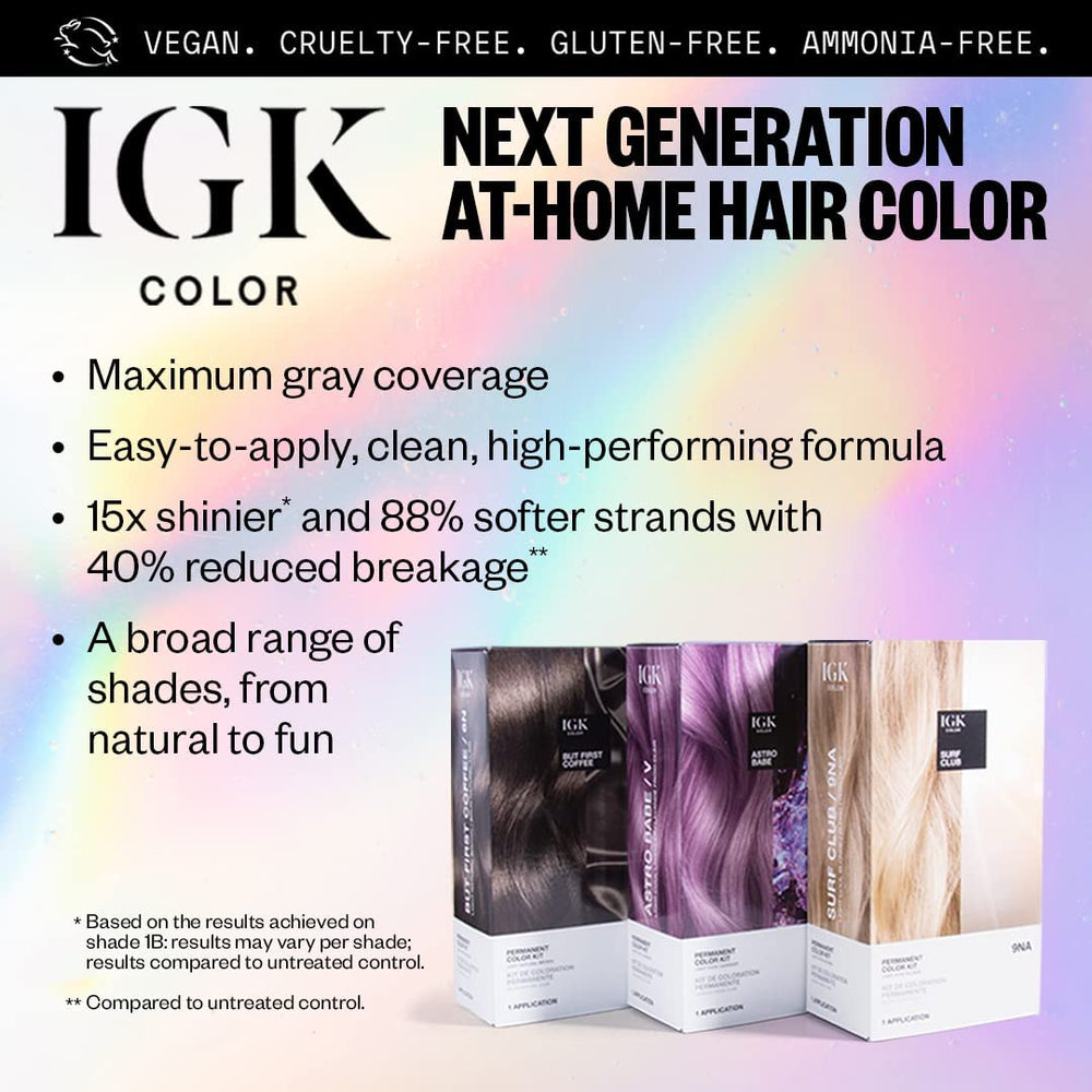 IGK model with medium hair showing Smoky Scarlet 6R natural-looking salon color