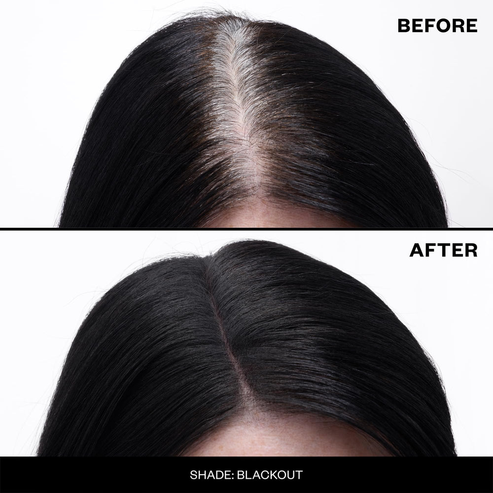 IGK spray applied to roots demonstrating quick gray coverage benefit