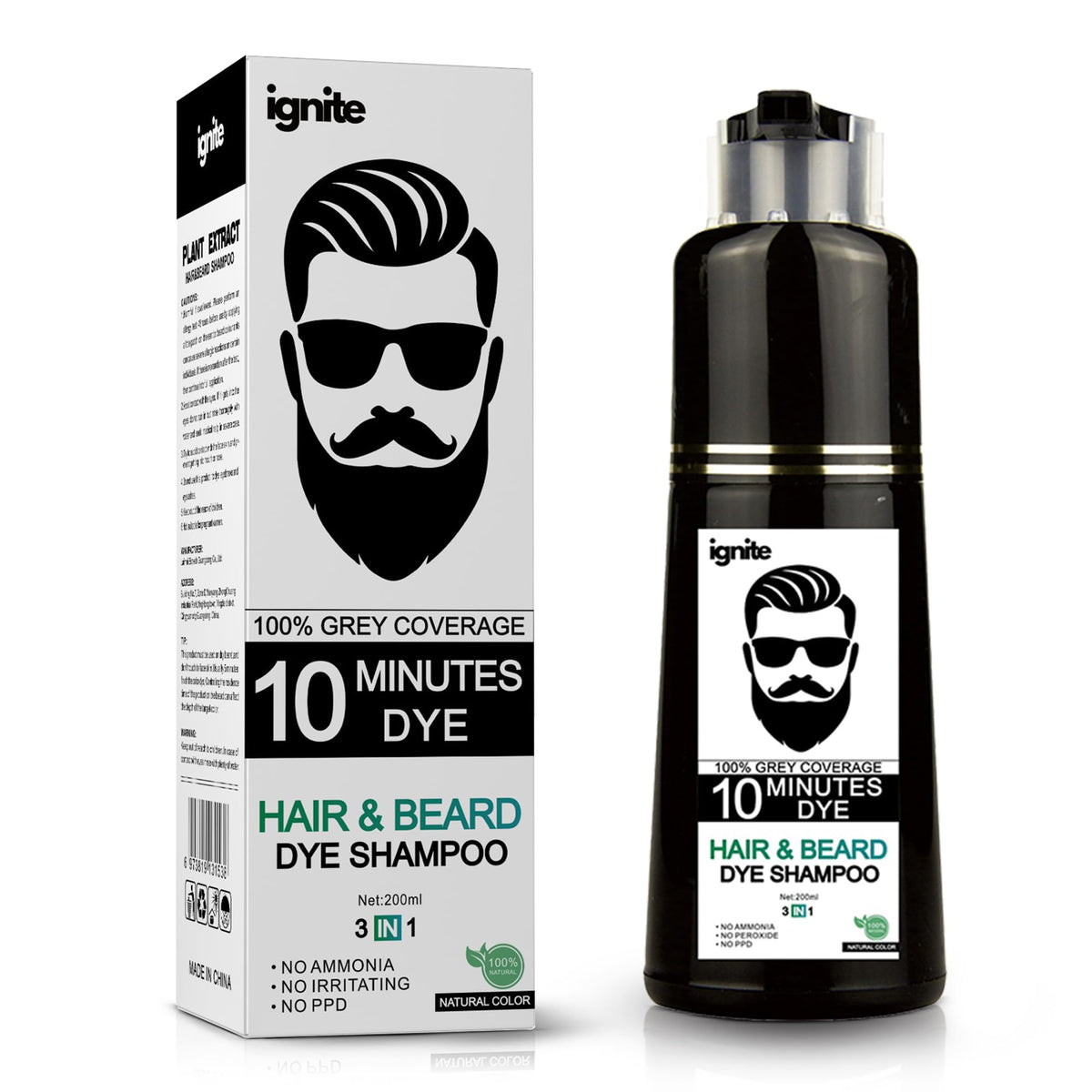 ignite front packaging showing product benefits for quick color