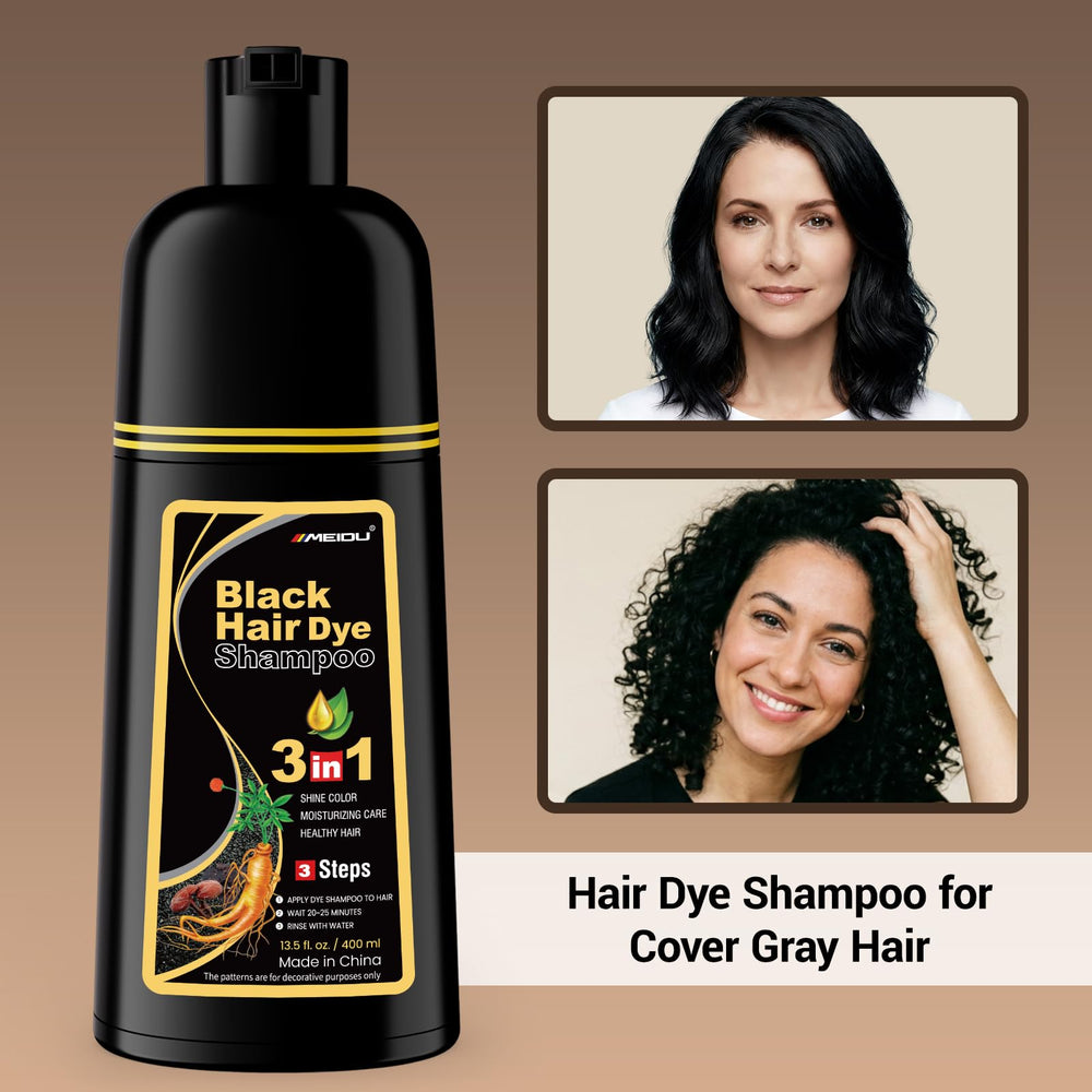 IIIMEIDU before and after hair comparison showing visible gray coverage