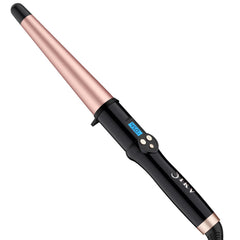 IKV curling wand front packaging showing wand and included glove for safe travel