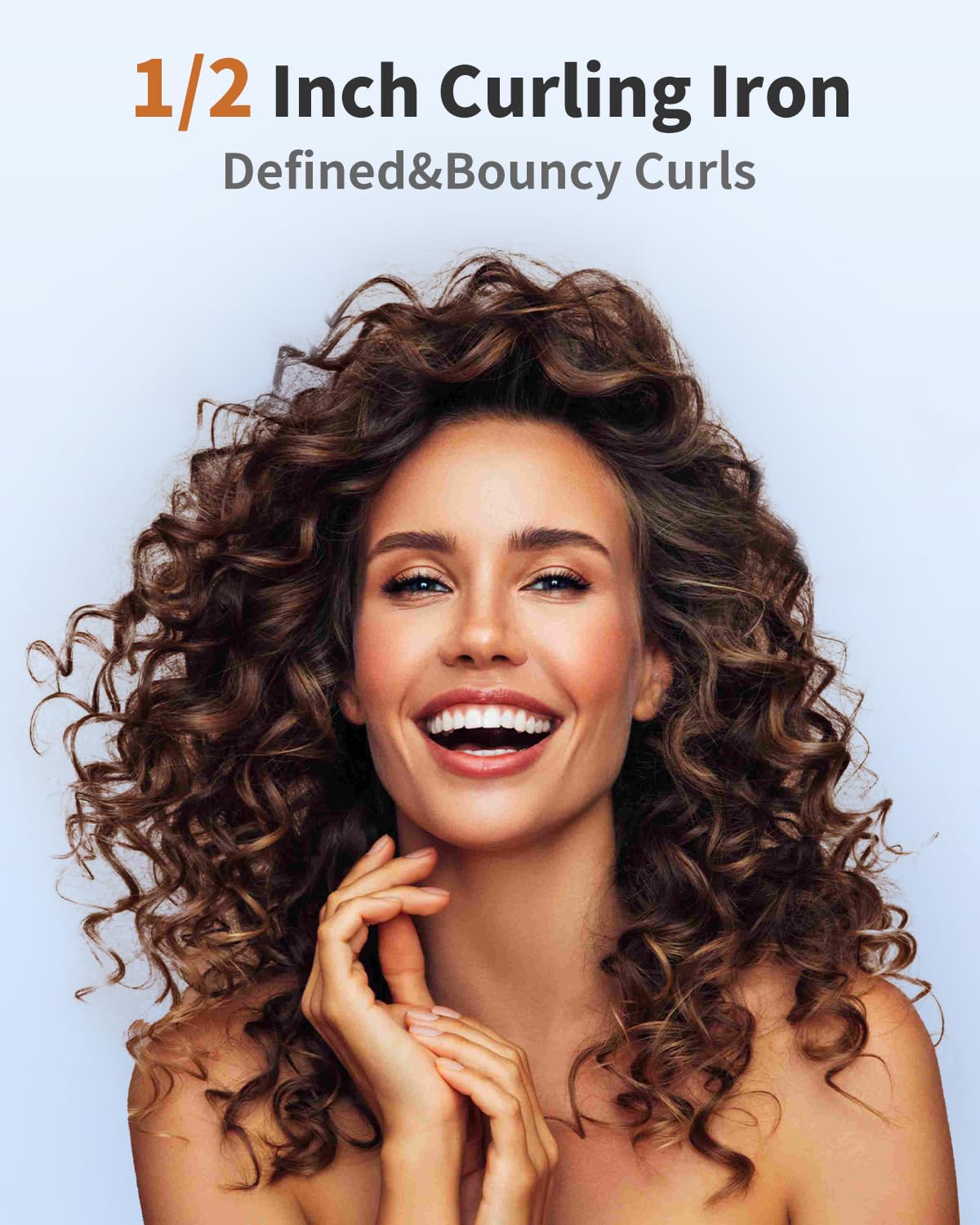 IKV close-up of long tourmaline-ceramic barrel for smooth, frizz-reduced curls