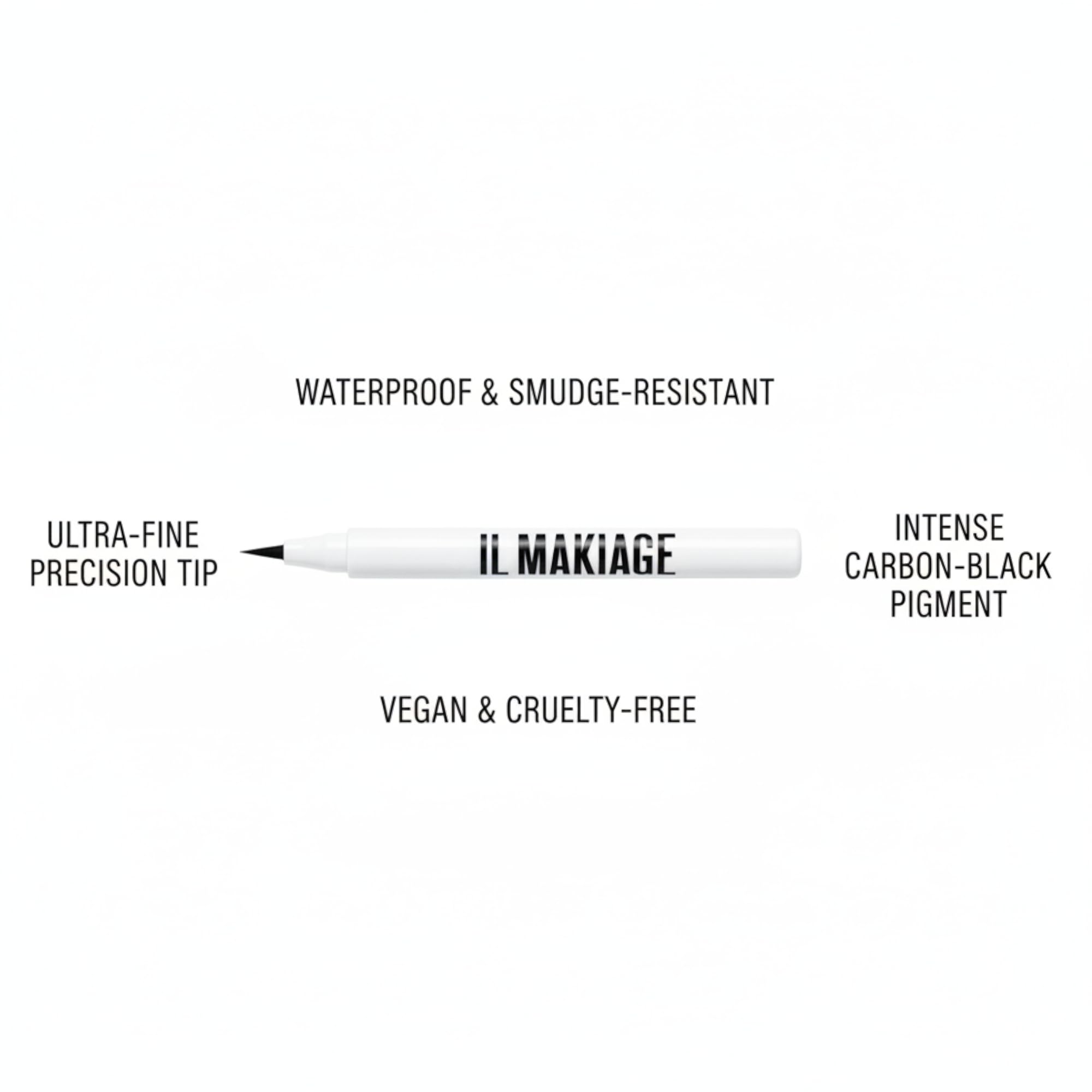 Il Makiage applying liner on eyelid showing crisp wing and defined lash line