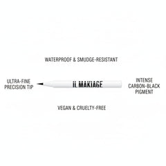 Il Makiage applying liner on eyelid showing crisp wing and defined lash line