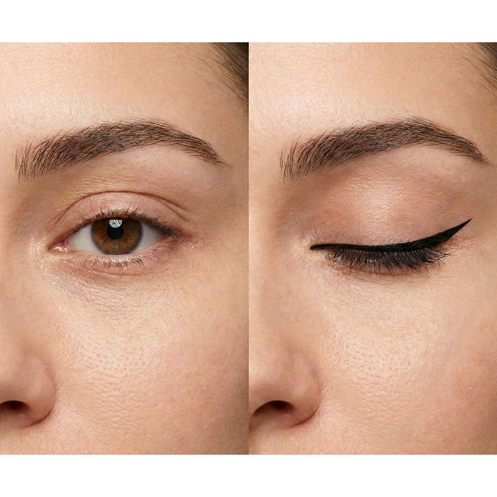 Il Makiage eyeliner next to coin to show compact 0.05 fl oz travel-friendly size