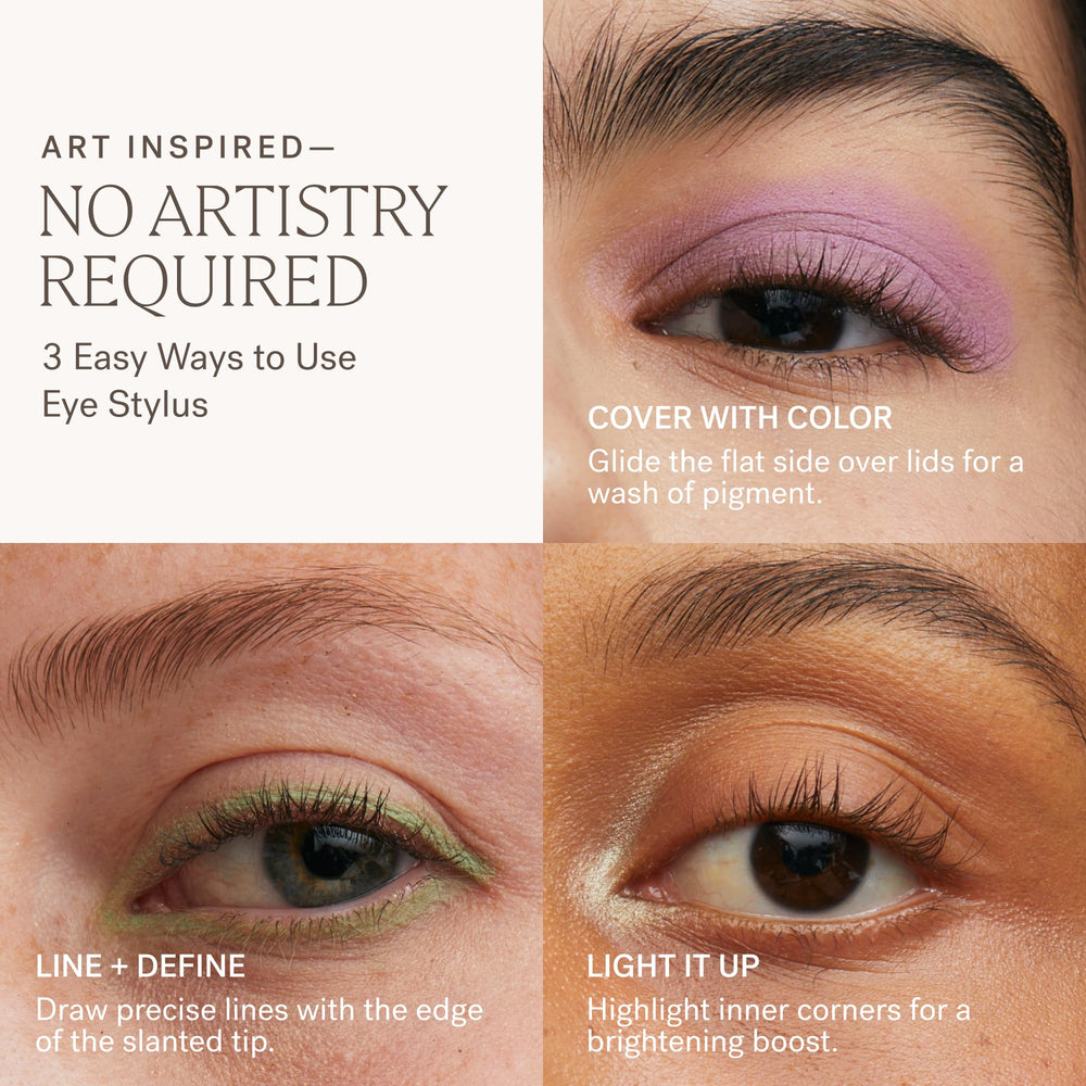 ILIA applying Opulent to inner corner to brighten the eye area quickly