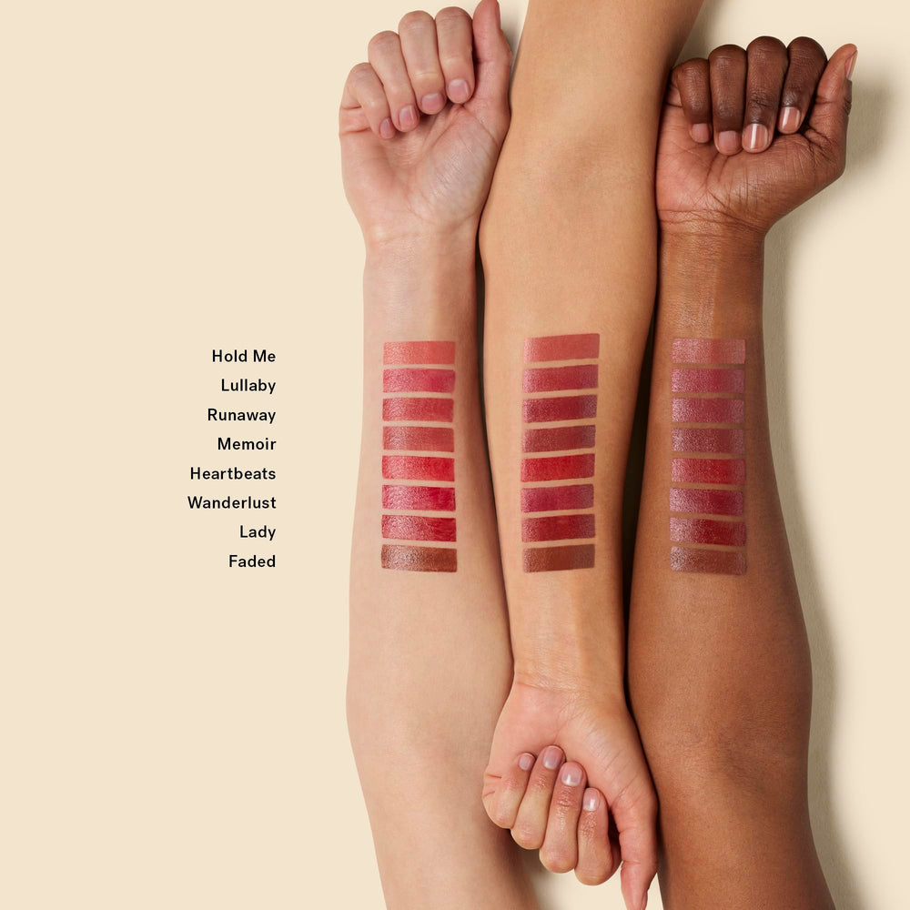ILIA swatch on skin displaying Memoir mauve buildable color