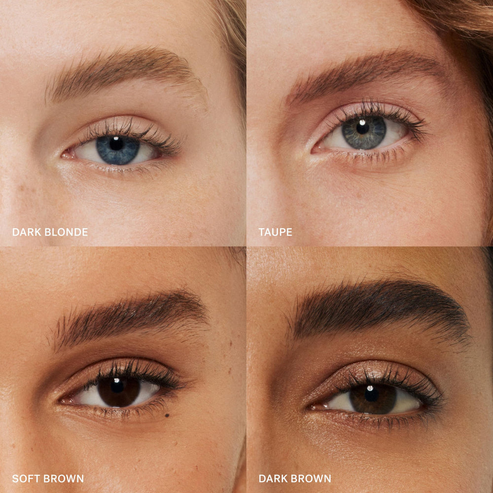 ILIA brow pencil applied on eyebrow showing natural texture and finish