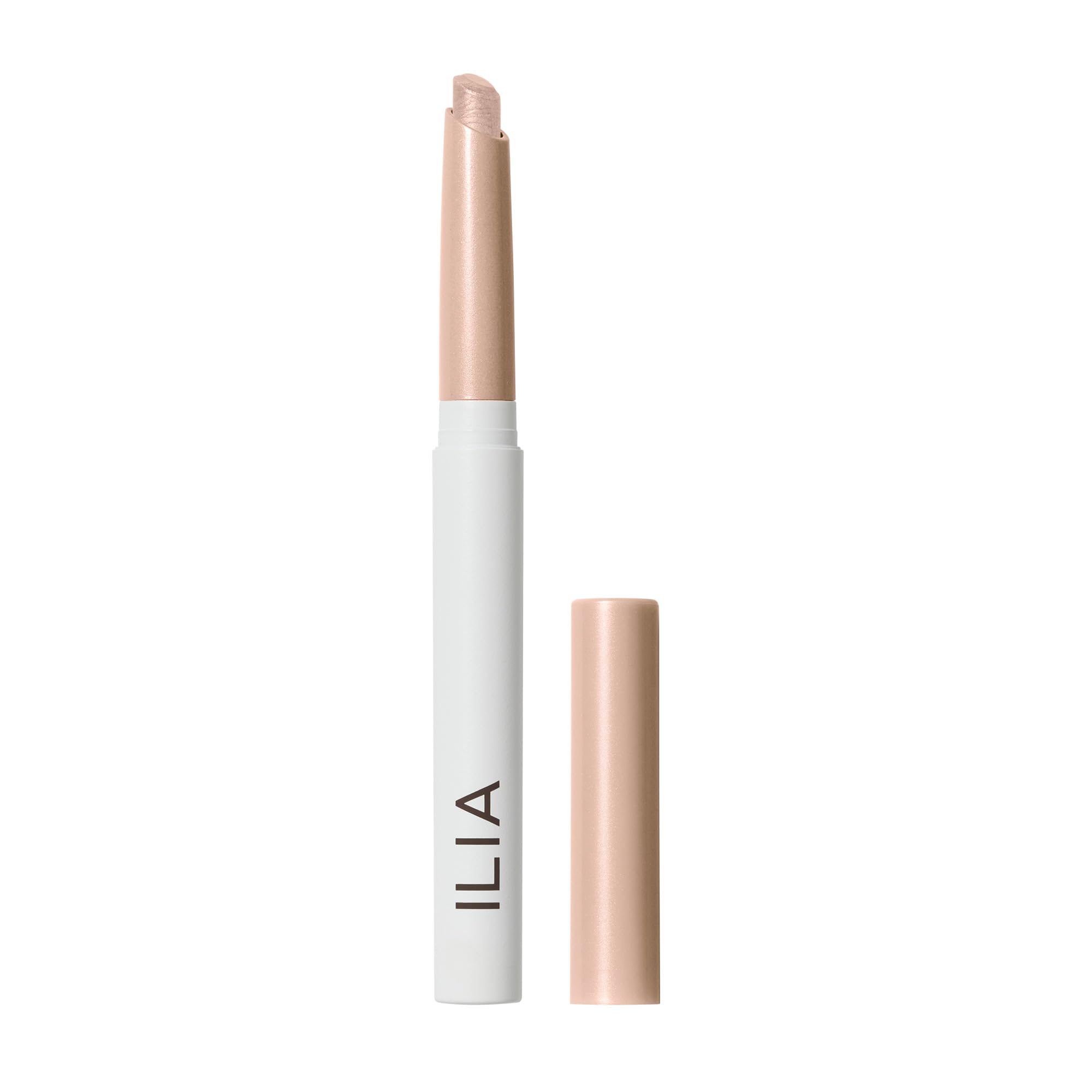 ILIA Eye Stylus front view showing slim shimmer stick and cap, easy application