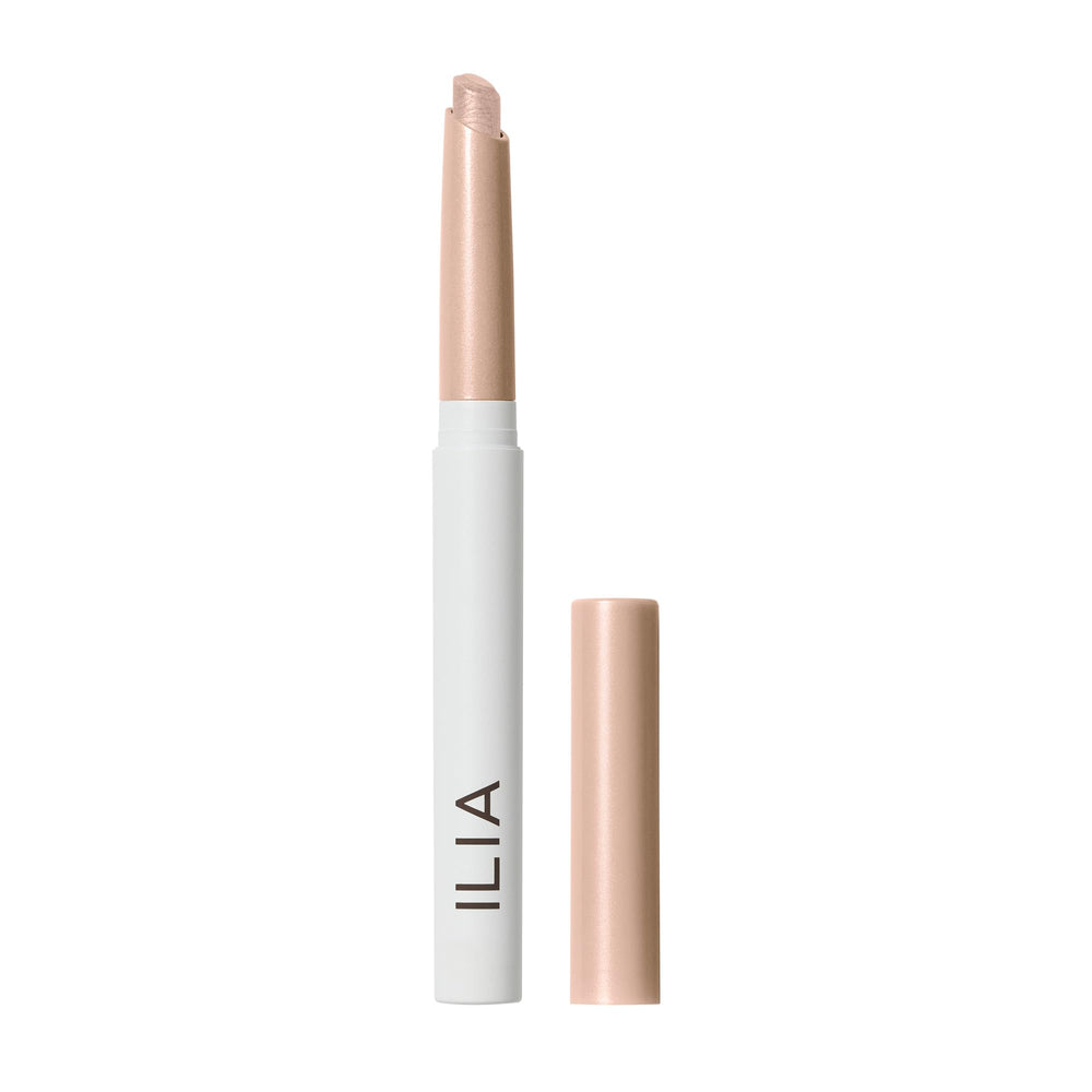 ILIA Eye Stylus front view showing slim shimmer stick and cap, easy application