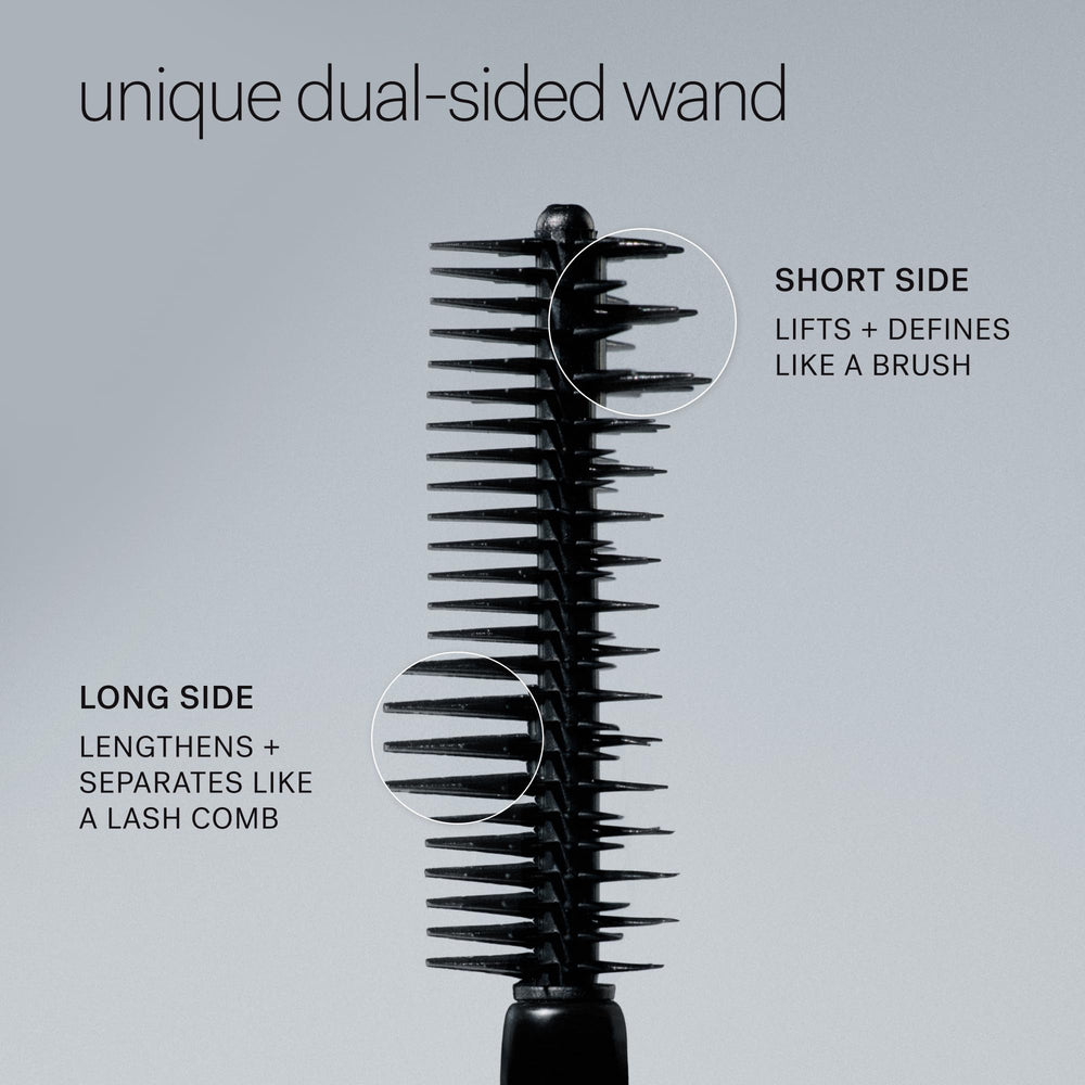ILIA size comparison next to eyeliner showing compact travel-friendly design