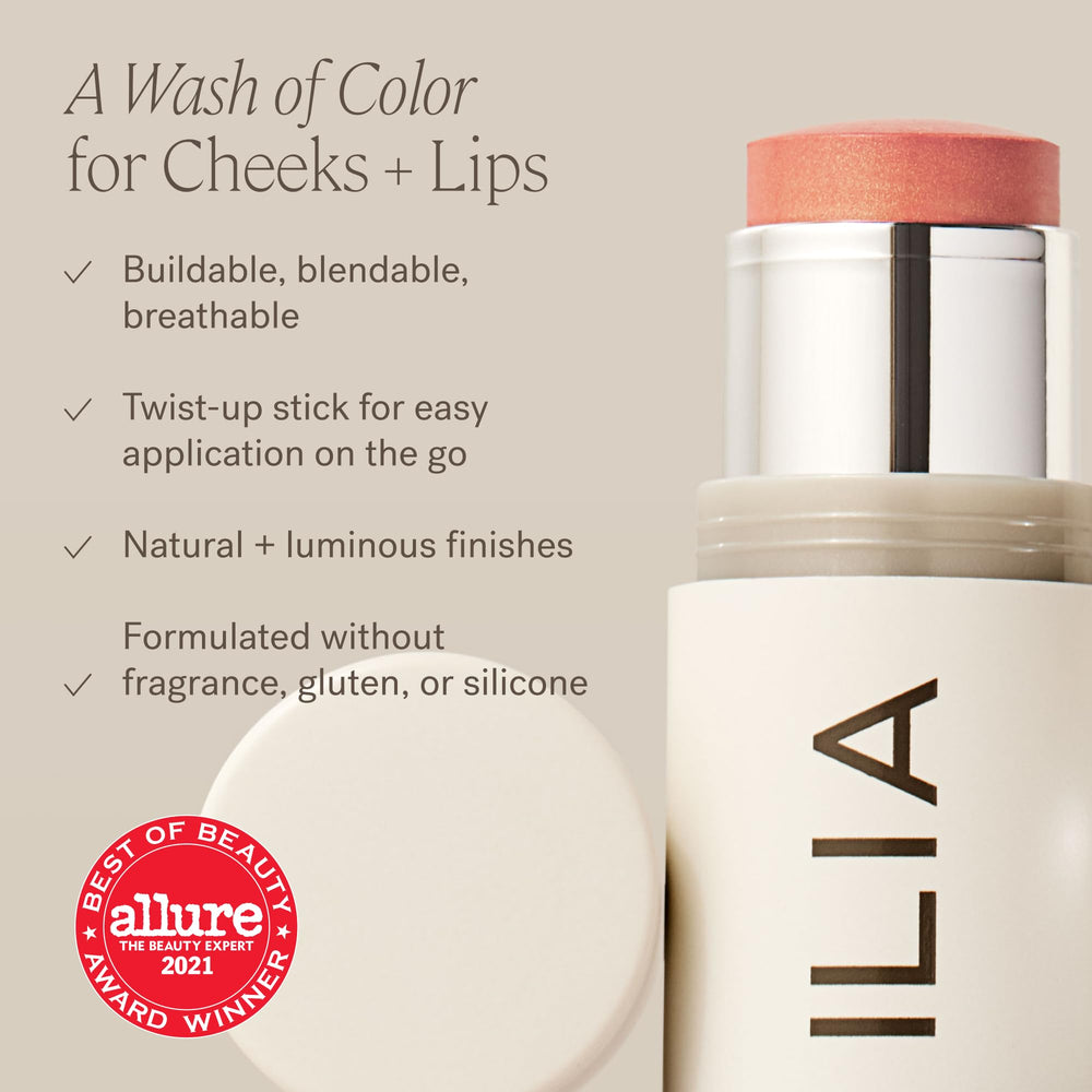 ILIA cheek blending in action illustrating seamless, skin-like flush