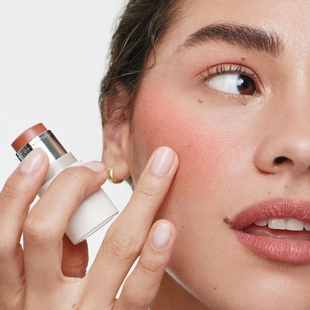 ILIA multi-stick creamy texture swatch highlighting smooth blendability benefit