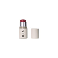ILIA multi-stick front packaging showing rich berry shade and compact benefit