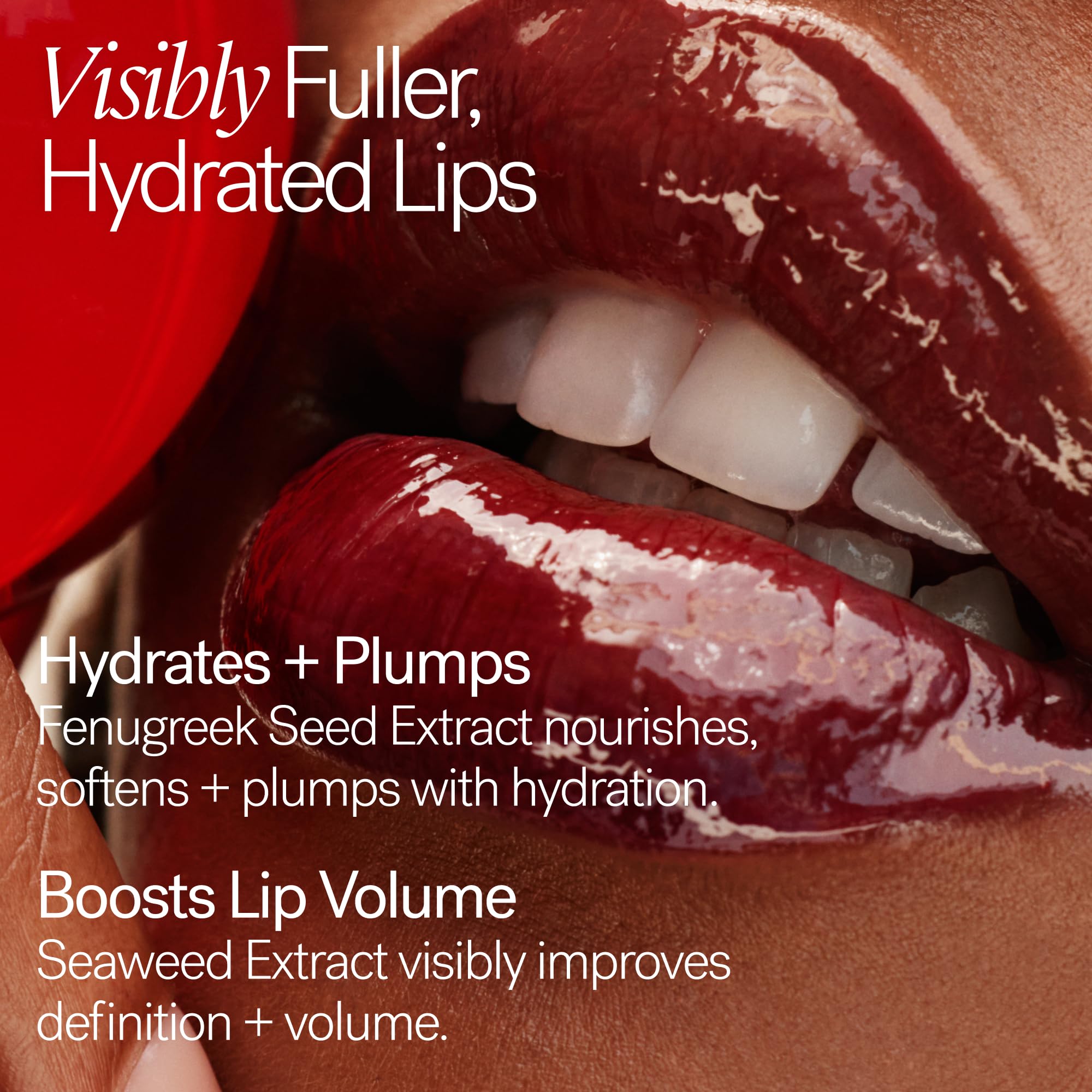 ILIA Overglaze on lips in Enamel showing smooth, plump-looking result benefit