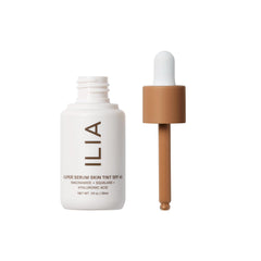 ILIA close-up of pump and serum texture highlighting lightweight spreadability