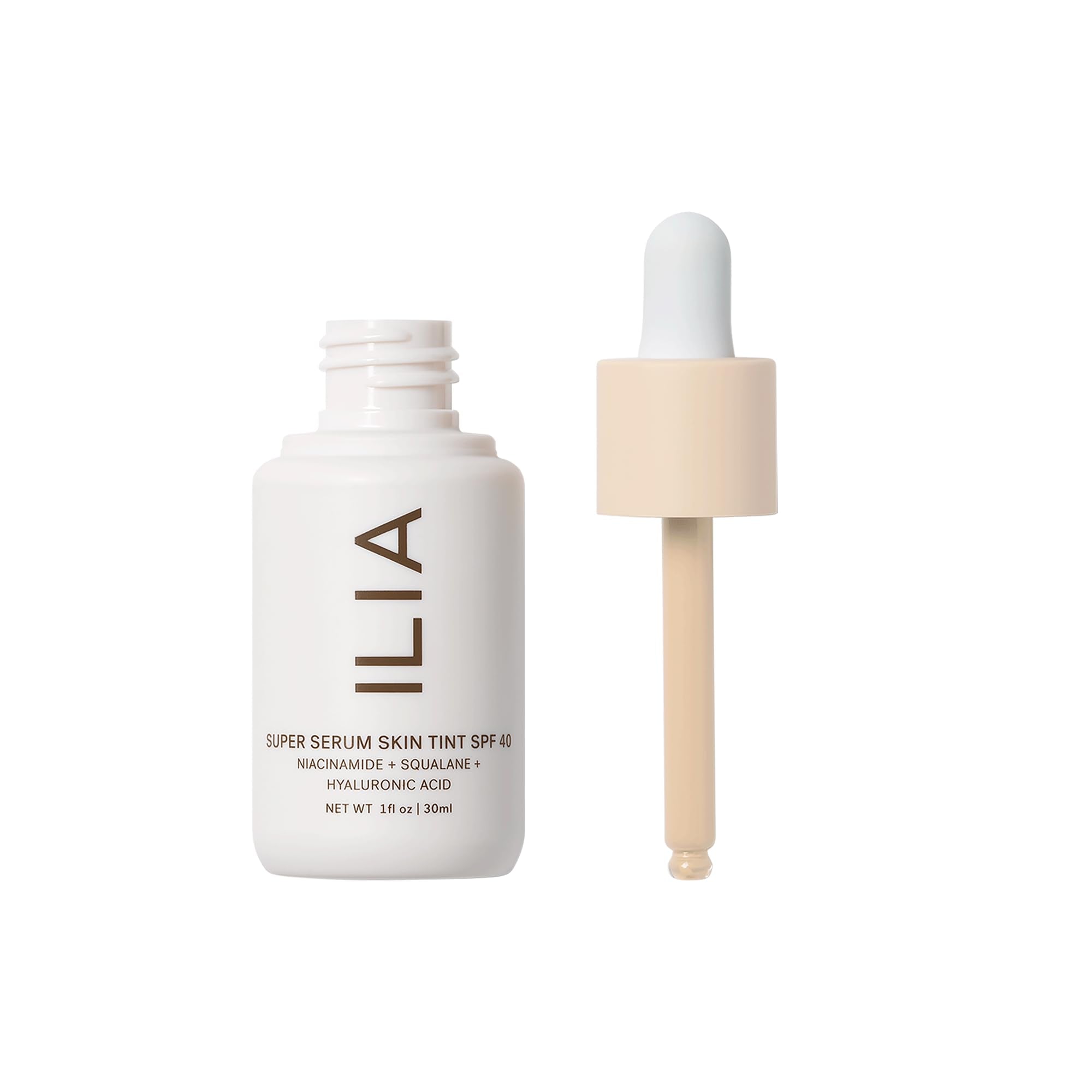 ILIA close-up of skin tint texture highlighting creamy, hydrating finish