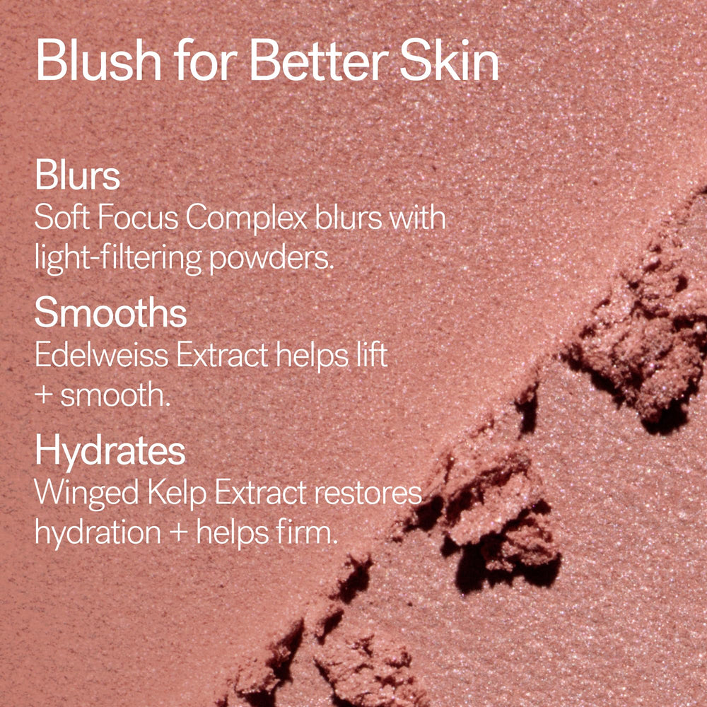 ILIA model with Flutter on cheeks showing natural blurred flush effect