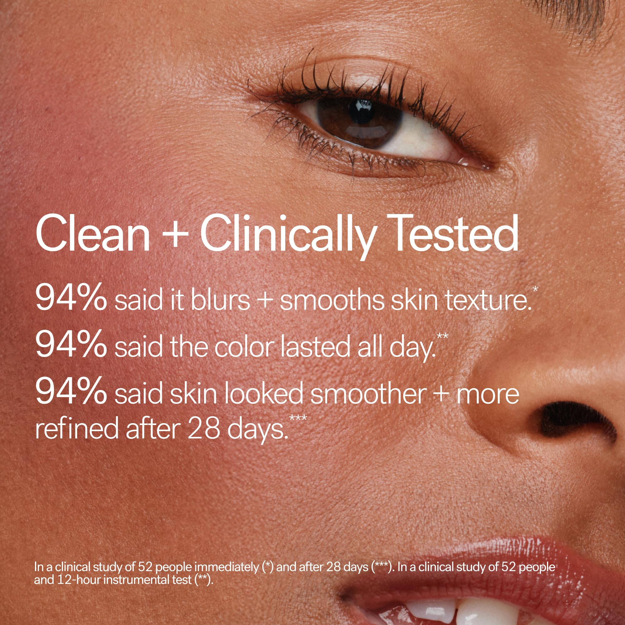 ILIA swatch of Flutter on forearm demonstrating buildable warm peach color