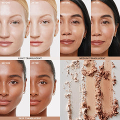 ILIA compact with included sponge for convenient touch-ups and portability benefit