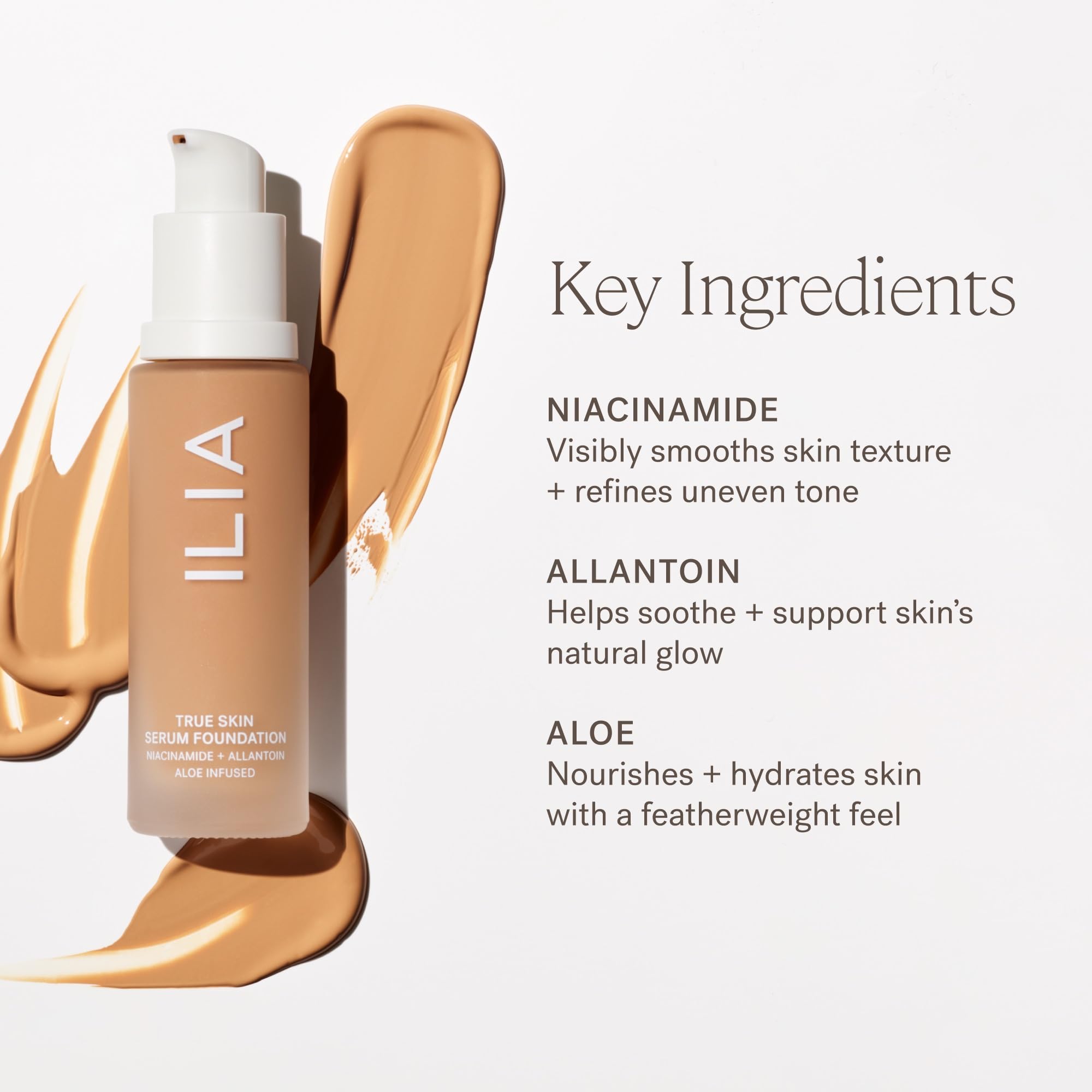 ILIA 30 ml bottle next to coin for scale, convenient travel-size benefit