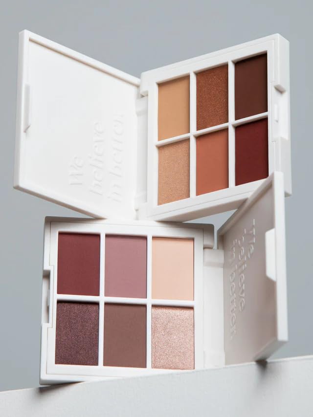 ILIA open flatlay with palette and brushes showing easy daily routine