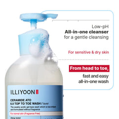 Illiyoon wash on a wet washcloth demonstrating easy, mild clean