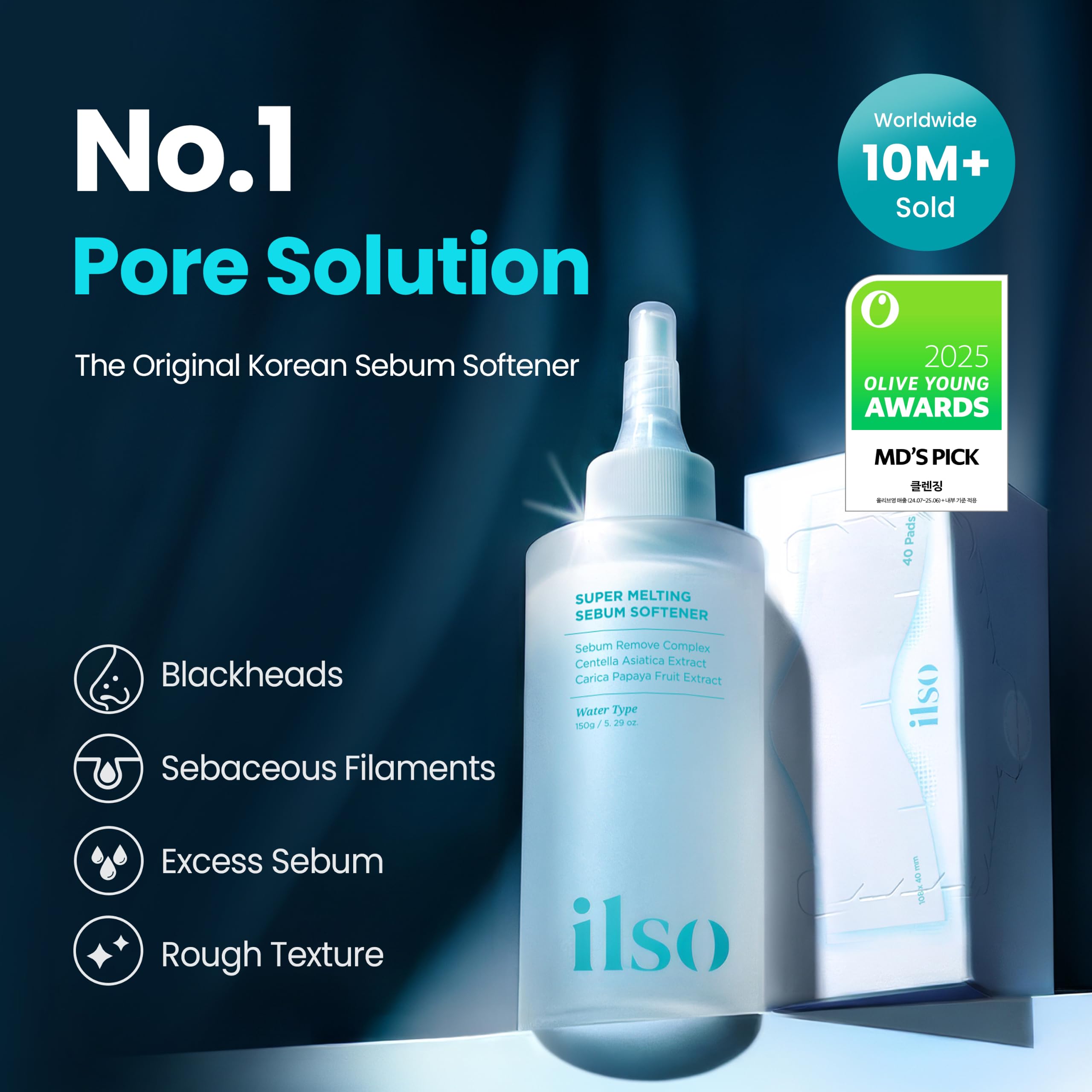 ilso sebum softener bottle close-up displaying texture and quick absorption