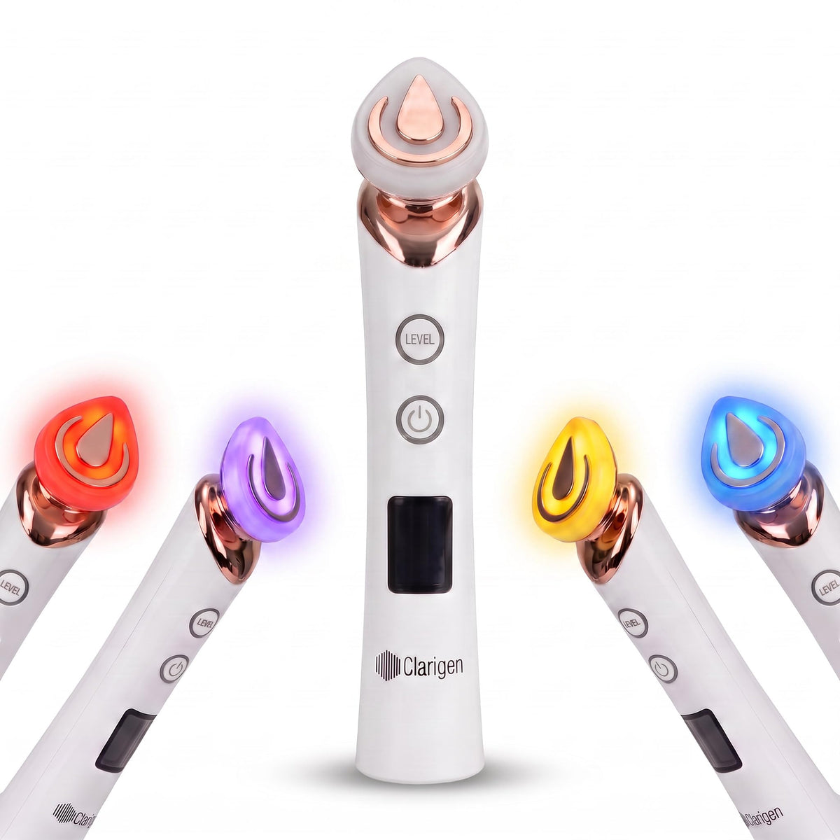 Clarigen GloWand facial & neck booster — 5-in-1 Korean glass skin wand, compact rechargeable with pulsing and red light modes