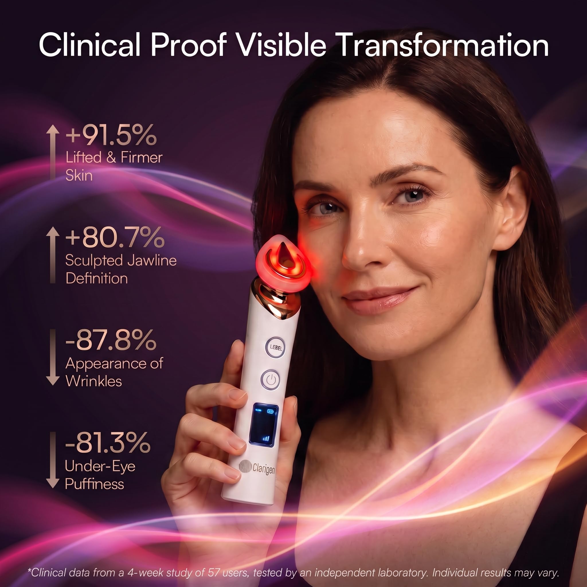 Clarigen GloWand facial & neck booster — 5-in-1 Korean glass skin wand, compact rechargeable with pulsing and red light modes