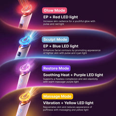 Clarigen GloWand facial & neck booster — 5-in-1 Korean glass skin wand, compact rechargeable with pulsing and red light modes