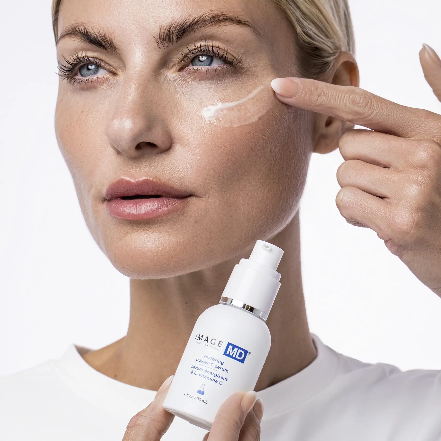 IMAGE Skincare before and after comparison, visualizes improved tone and reduced pigmentation