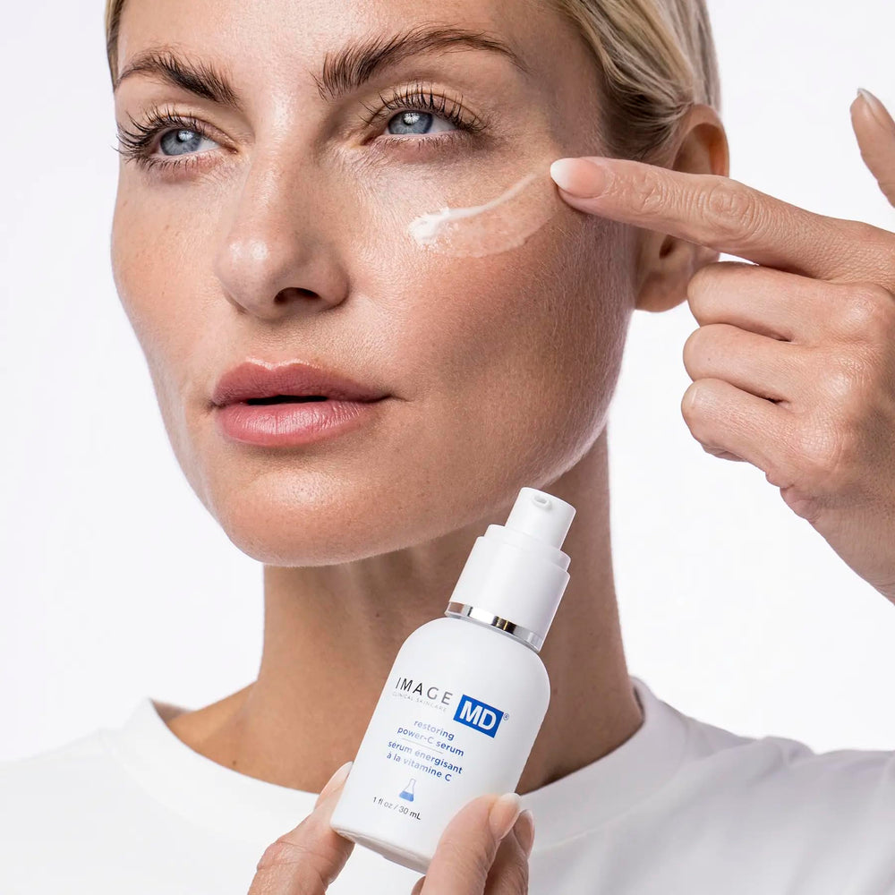 IMAGE Skincare before and after comparison, visualizes improved tone and reduced pigmentation
