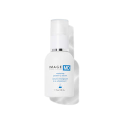 IMAGE Skincare front packaging showing bottle and branding, conveys professional strength