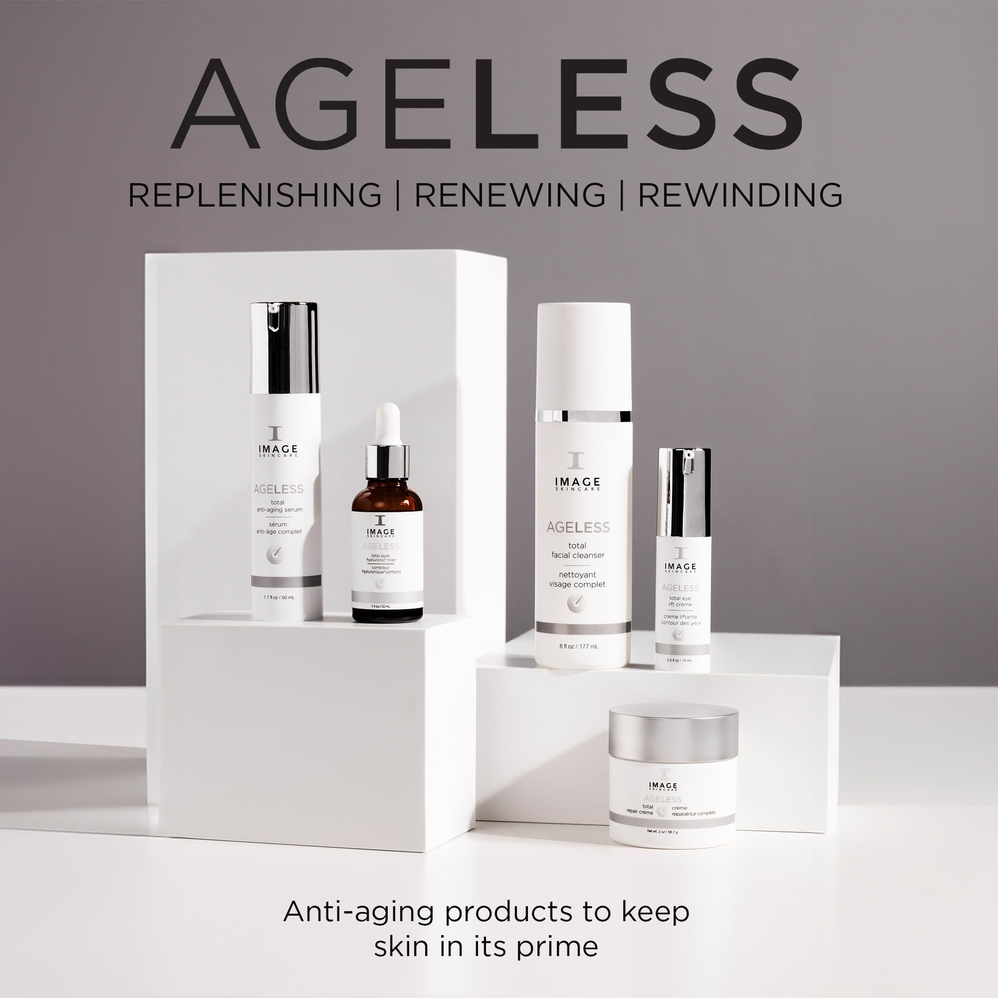 IMAGE Skincare AGELESS side-by-side before and after shots showing improved texture