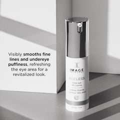 IMAGE Skincare AGELESS small amount on fingertip ready for precise eye-area application